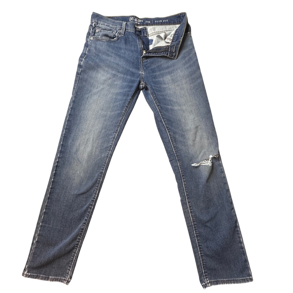 Denizen Levi's 216 Jeans Mens 30x32 (30x28) Blue Slim Fit Distressed Denim Pants